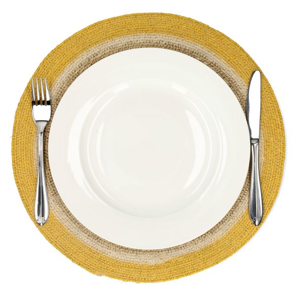 Tischset, Seegras, gelb, Ø38 cm