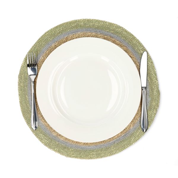 Placemat naturel, zeegras, groen, Ø38 cm