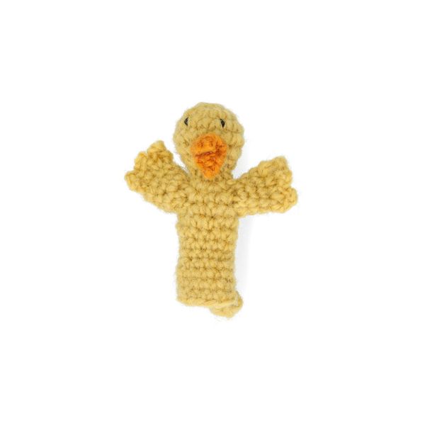 Marionnette à doigt, poule, laine, 8 cm