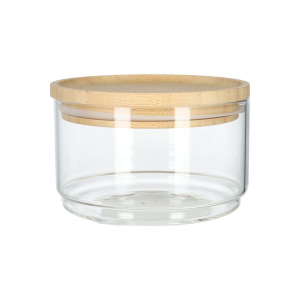 Bocal empilable, verre et bambou, 500 ml
