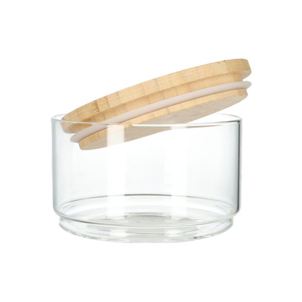 Bocal empilable, verre et bambou, 500 ml