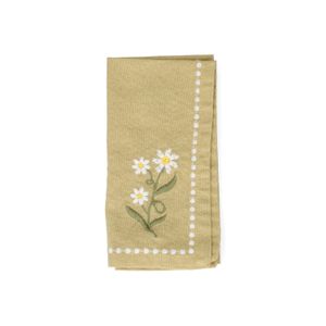 Bestickte Servietten, GOTS Bio-Baumwolle, Gänseblümchen, 40 x 40 cm Bestickte Servietten, GOTS Bio-Baumwolle, Gänseblümchen, 40 x 40 cm