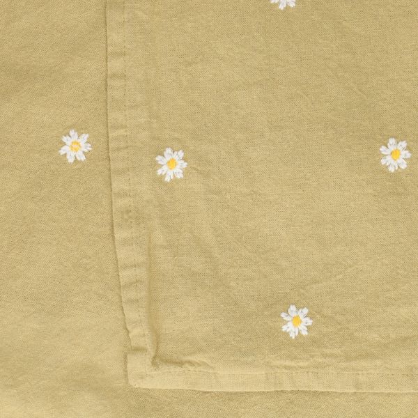 Chemin de table, coton bio GOTS, pâquerettes, 50 x 145 cm