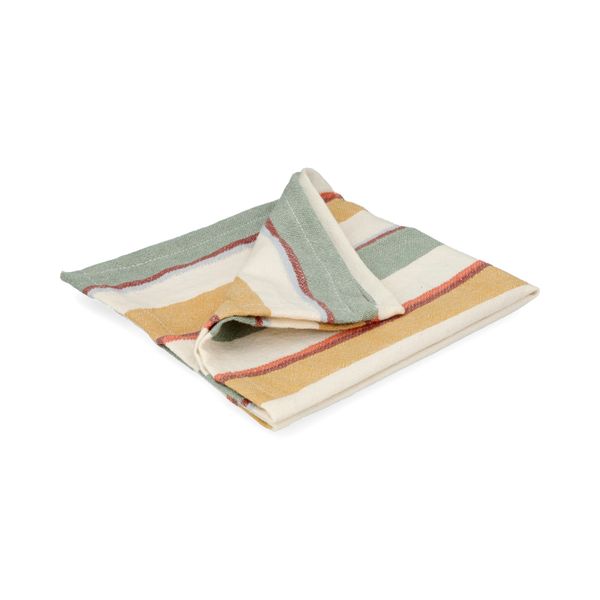Serviette, GOTS-Bio-Baumwolle, sommerlich gestreift, 40 x 40 