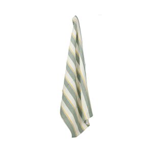 Tea towel, recycled cotton, green striped, 50 x 70 cm