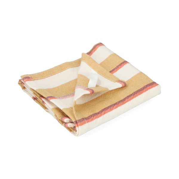 Tea towel, recycled cotton, yellow striped, 50 x 70 cm