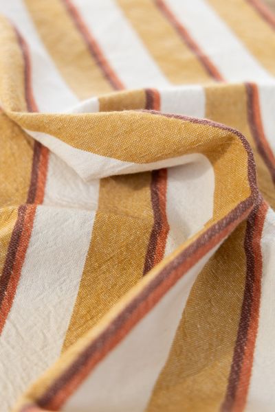 Tea towel, recycled cotton, yellow striped, 50 x 70 cm