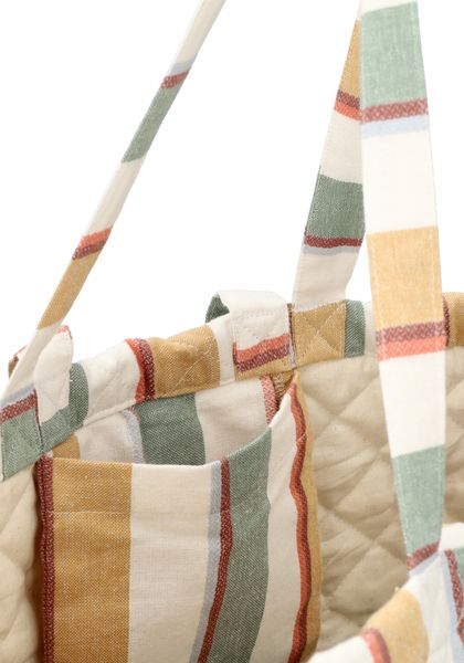 Quilted bag, GOTS organic cotton, summer stripes