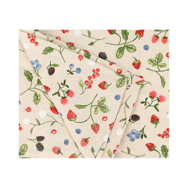 Serviette, GOTS Bio-Baumwolle, rote Beeren, 40 x 40 cm