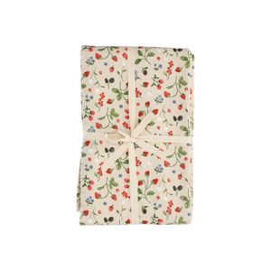 Nappe , coton bio GOTS, fruits rouges, 145 x 180 cm