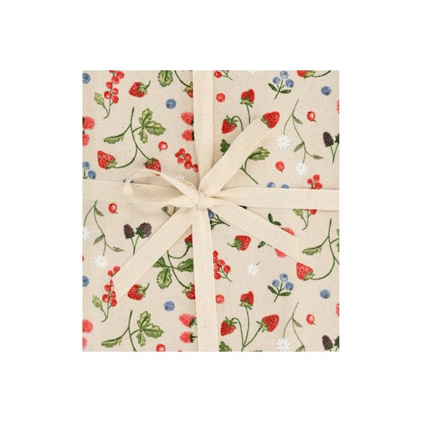 Nappe , coton bio GOTS, fruits rouges, 145 x 180 cm