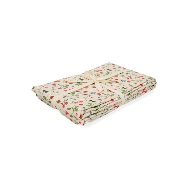 Nappe , coton bio GOTS, fruits rouges, 145 x 180 cm