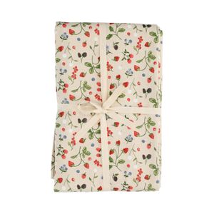 Nappe , coton bio GOTS, fruits rouges, 145 x 250 cm