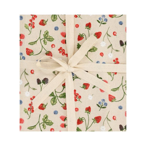 Nappe , coton bio GOTS, fruits rouges, 145 x 250 cm