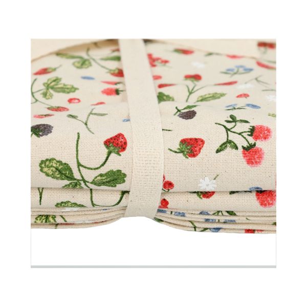 Nappe , coton bio GOTS, fruits rouges, 145 x 250 cm