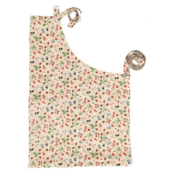 Apron, GOTS organic cotton, red fruit, 85 x 90 cm