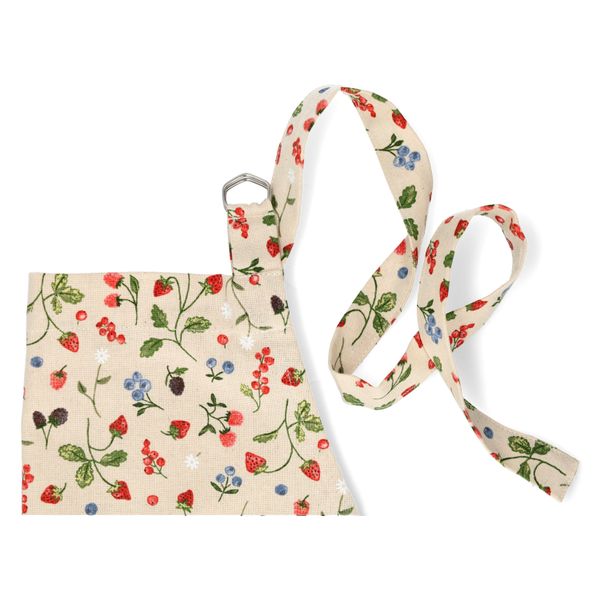 Apron, GOTS organic cotton, red fruit, 85 x 90 cm