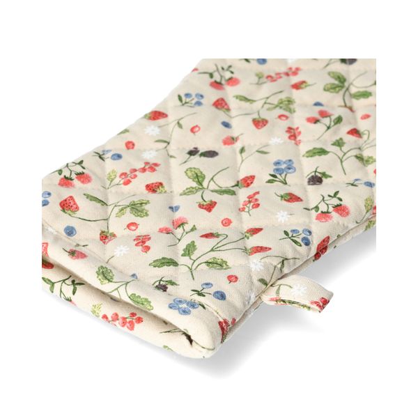 Gant de cuisine, coton bio GOTS, fruits rouges, 32 x 14 cm 