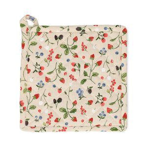 Topflappen, GOTS Bio-Baumwolle, rote Beeren, 20 x 20 cm Topflappen, GOTS Bio-Baumwolle, rote Beeren, 20 x 20 cm