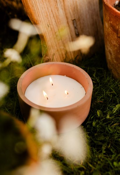 Outdoor candle, concrete, Ø15 cm x 7.5 cm