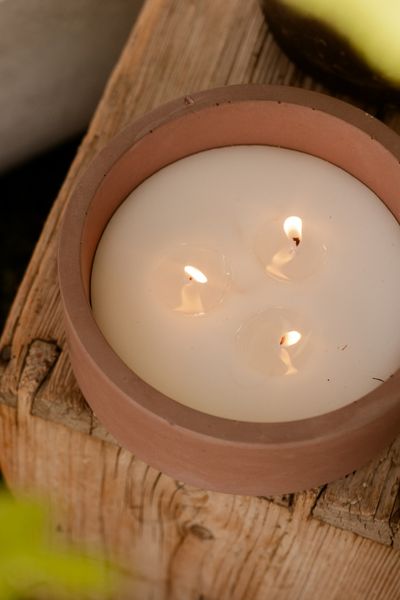 Outdoor candle, concrete, Ø15 cm x 7.5 cm