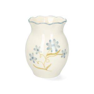 Vase, grès, fleurs d'été peintes à la main, bleu, Ø12 x 19 cm