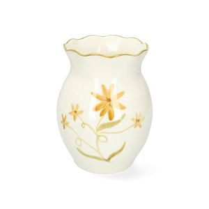 Vase, grès, fleurs d'été peintes à la main, vert, Ø12 x 19 cm Vase, grès, fleurs d'été peintes à la main, vert, Ø12 x 19 cm