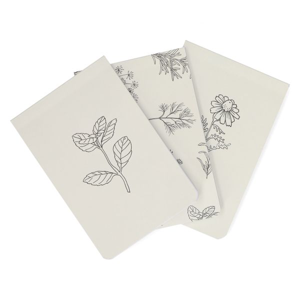 To-do-Blöcke, Kräuter und Zweige, 3 Stück, 12 x 8 cm
