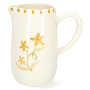 Kanne, Steingut, handbemalt Blume, 10 x 20 cm Kanne, Steingut, handbemalt Blume, 10 x 20 cm