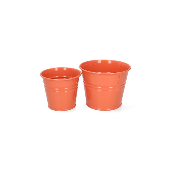 Cache-pot, zinc, abricot, Ø11 cm