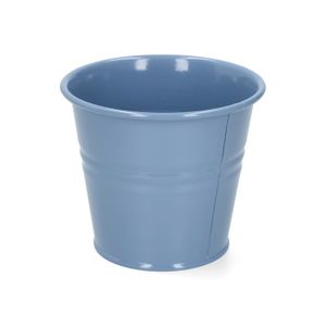 Cache-pot, zinc, bleu mer, Ø11 cm