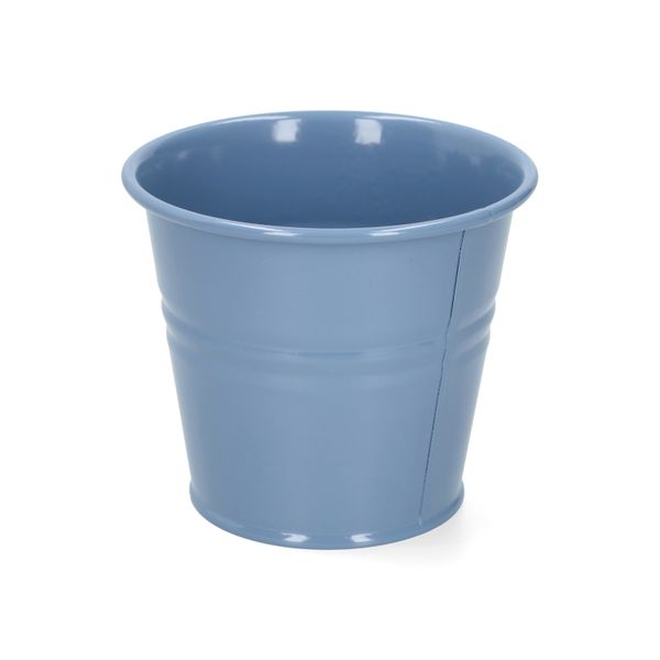Flowerpot, zinc, marine blue, Ø11 cm