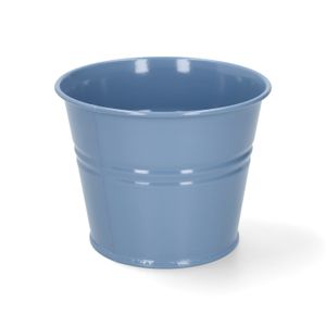 Cache-pot, zinc, bleu mer, Ø14,5 cm