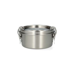 Lunch box avec joint en silicone, en acier inoxydable, ronde, Ø 10 cm, 300 ml