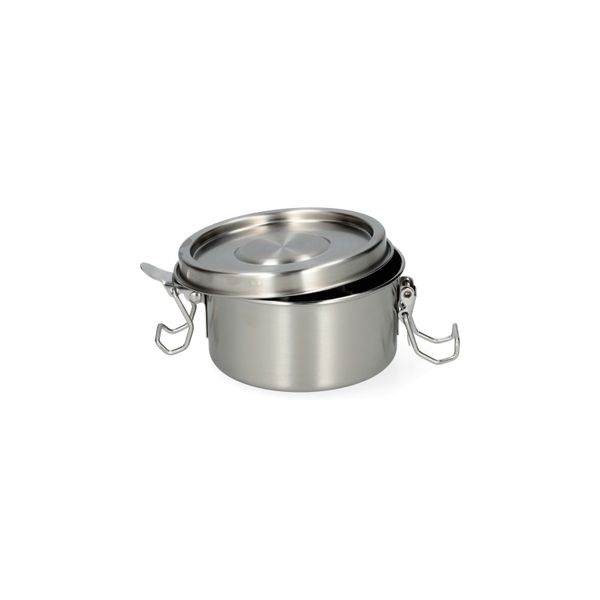 Lunchbox met siliconen ring, RVS, rond, Ø10 cm, 300 ml