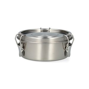 Lunch box avec joint en silicone, en acier inoxydable, ronde, Ø14 cm, 500 ml
