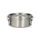 Lunchbox met siliconen ring, RVS, rond, Ø14 cm, 500 ml