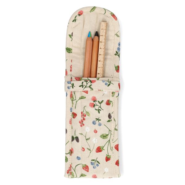 Pencil case GOTS organic cotton, red fruits