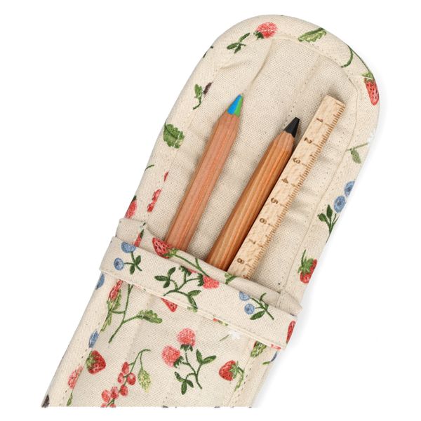 Pencil case GOTS organic cotton, red fruits