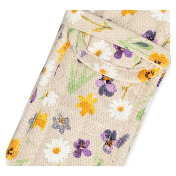Pencil case, GOTS organic cotton, spring flowers