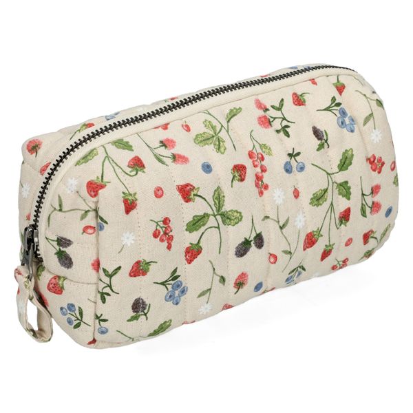 Pencil case, GOTS organic cotton, red fruits