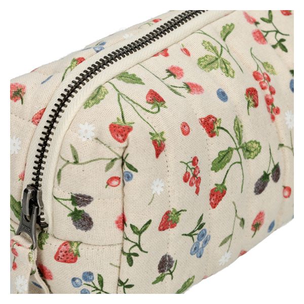 Pencil case, GOTS organic cotton, red fruits