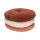 Coussin en velours, coton bio, brun foncé, rond, Ø 40 cm