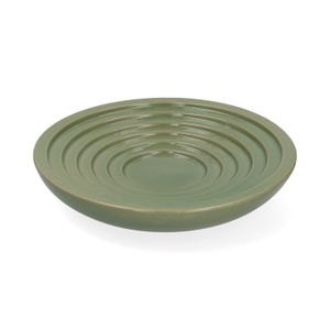 Vogeldrinkschaal, porselein, groen, Ø23 cm