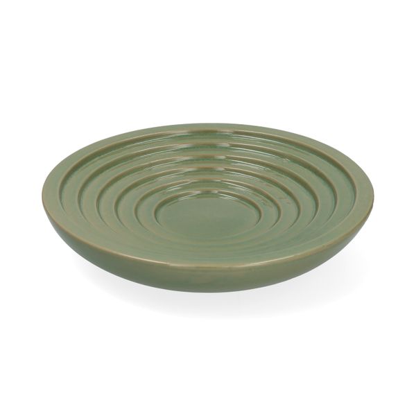 Abreuvoir pour oiseaux, porcelaine, vert, Ø23 cm