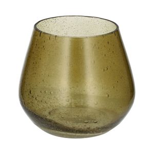 Bougeoir pour bougie chauffe-plat, verre recyclé, vert, Ø8 x 8,5 cm