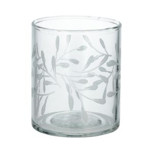 Photophore pour bougie chauffe-plat, verre, brindilles, Ø7,5 x 6 cm
