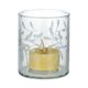 Photophore pour bougie chauffe-plat, verre, brindilles, Ø7,5 x 6 cm