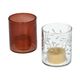 Photophore pour bougie chauffe-plat, verre, brindilles, Ø7,5 x 6 cm