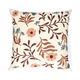 Coussin brodé, velours de coton bio, dahlia, 50 x 50 cm